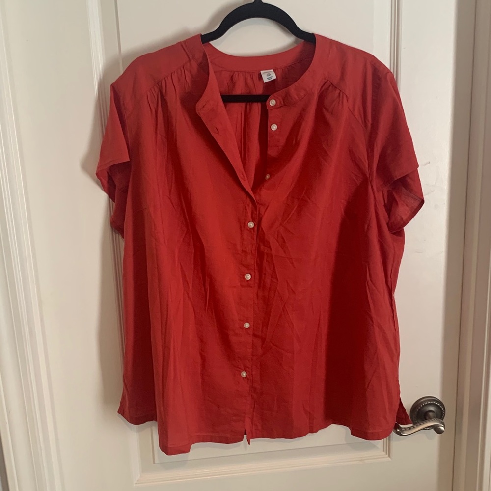 Red Plus Size Old Navy Button Down Blouse